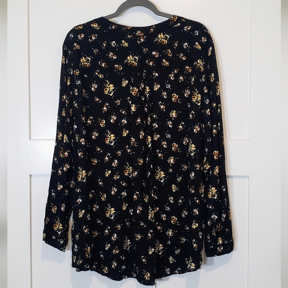 Philosophy Woman Viscose Floral Print Blouse Black Yellow White Size 3X - Picture 12 of 16